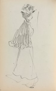 Quaderno degli schizzi italiano: Donna in piedi di profilo (pagina 130)