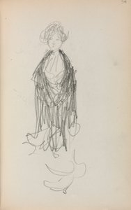 Quaderno degli schizzi italiano: Donna in piedi con scialle (pagina 54)