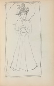 Quaderno degli schizzi italiano: Donna in piedi con ombrellino (pagina 233) da Maurice Prendergast