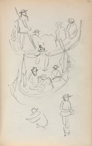 Quaderno di schizzi italiani: Due gondole con figure da Maurice Prendergast
