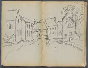 Sketchbook- The Granite Shore Hotel, Rockport, pagina 004 e 5: scena di strada