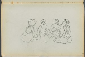 Libro di schizzi - The Granite Shore Hotel, Rockport, pagina 099: Figure femminili sedute