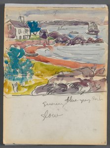 Libro di schizzi - The Granite Shore Hotel, Rockport, pagine 138 e 139: "Bagliore della sera".