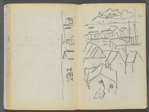 Libro di schizzi - Il Granite Shore Hotel, Rockport, pagina 174 e 175: Case da Maurice Prendergast