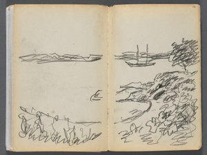 Libro di schizzi - The Granite Shore Hotel, Rockport, pagine 180 e 181: Linea di riva
