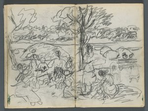Sketchbook, The Dells, N° 127, pagina 116 e 117: Figura in un paesaggio da Maurice Prendergast