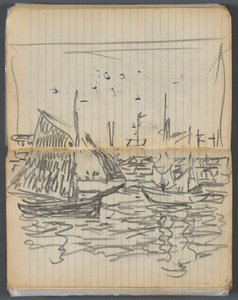 Taccuino degli schizzi, pagina 056 e 57: Veduta di barche a vela da Maurice Prendergast