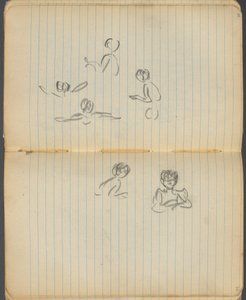 Sketchbook, pagina 094 e 95: Figure di nuoto da Maurice Prendergast