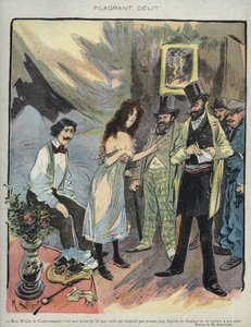 Illustrazione di Maurice Radiguet (1866-1941) per la rivista francese "Le Rire" numero 46 del 1895 - "Flagrant Delit"