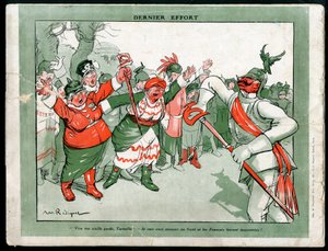 Illustrazione di Maurice Radiguet in Moda in Germania, ca. 1915 - Ultimo Sforzo - Guerra del 14-18, Germania Prussia, Moda, Triplice - Guglielmo II da Maurice Radiguet
