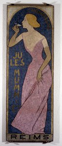 Poster pubblicitario per lo champagne Mumm