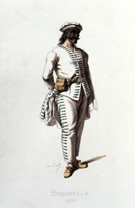 Il personaggio di Brighella nel 1570. Maurice Sand “Maschere e Buffoni” Parigi XIX secolo. (Maurice Sand era il figlio di George Sand).