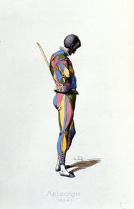 Arlecchino nel 1858. Maurice Sand "Maschere e Buffoni" Parigi XIX secolo da Maurice Sand