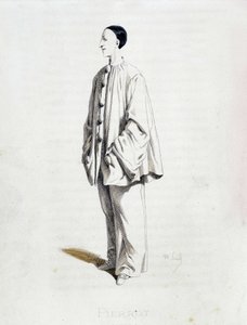 Pierrot da "Masques et bouffons" (commedia italiana), testo e disegni di Maurice Sand, incisioni di A. Manceau, prefazione di Georges Sand, Parigi, Michel Lévy Frères da Maurice Sand