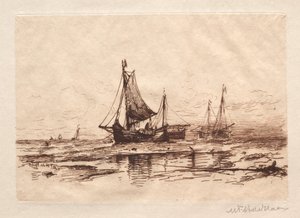 Barche da Pesca sulla Spiaggia di Scheveningen da Maurits Frederik Hendrik De Haas