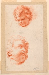 Disegno, Studi: Due teste di bambini, fine del XVIII secolo da Mauro Gandolfi