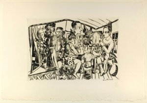 Dietro le quinte, tavola tre da Jahrmarkt da Max Beckmann
