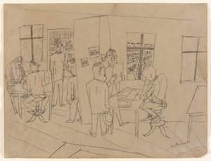 Sala della redazione da Max Beckmann