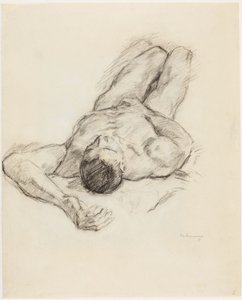 Nudo maschile disteso da Max Beckmann
