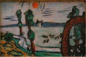 Paesaggio nebbioso con mucche da Max Beckmann
