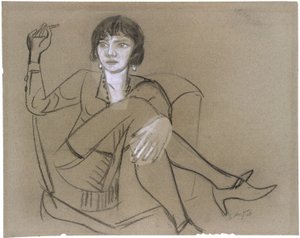 Quappi in poltrona, fumando da Max Beckmann