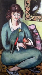 Quappie con un pappagallo da Max Beckmann