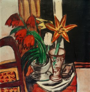 Tulipano rosso e gigli di fuoco da Max Beckmann