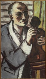 Autoritratto con vestaglia grigia da Max Beckmann