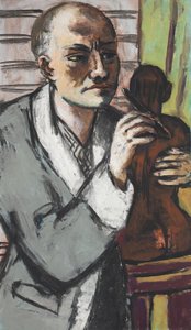 Autoritratto con vestaglia grigia da Max Beckmann