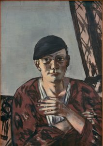 Autoritratto con berretto nero da Max Beckmann