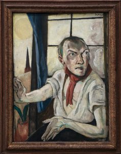 Autoritratto con sciarpa rossa da Max Beckmann