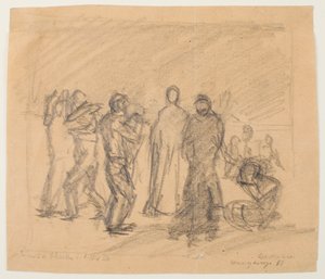 Schizzo per Cristo nel deserto da Max Beckmann