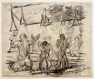 Bagno dei soldati – soldati sotto la doccia da Max Beckmann