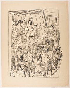 Spogliarello, tavola 4 dalla serie “Viaggio a Berlino 1922” da Max Beckmann