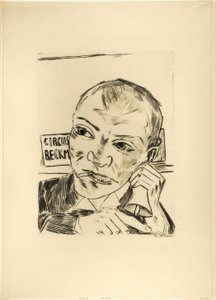 Il banditore (Autoritratto), tavola uno da Jahrmarkt da Max Beckmann