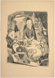 La fame, tavola cinque da Die Hölle da Max Beckmann