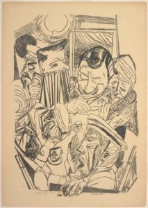 Il canto patriottico, tavola nove da Die Hölle da Max Beckmann