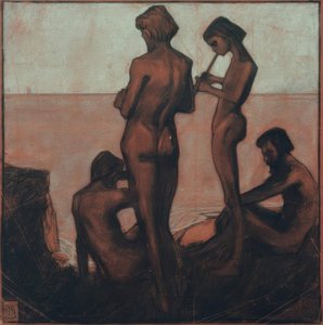 Quattro giovani uomini al mare (Giovani uomini al mare – Quattro figure maschili al mare)