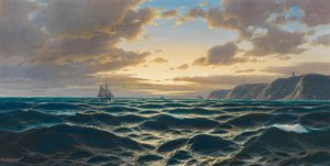 Tedesco: Marina, sole al tramonto sulla costa