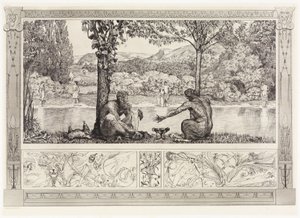Narciso ed Eco I (Salvataggi di vittime ovidiane, Opus II, tavola 7) da Max Klinger