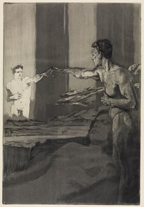 Filosofo (Della morte, seconda parte, opus XI, tavola 4) da Max Klinger