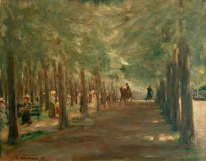 Viale nel Tiergarten con cavalieri e passeggiatori da Max Liebermann