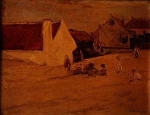 Bambini che giocano in un villaggio