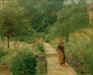 Il giardino utile a Wannsee verso ovest, sul sentiero una gallina da Max Liebermann