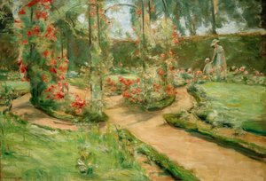 Il giardino delle rose a Wannsee con la figlia e la nipote da Max Liebermann