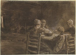 Contadini della Frisia orientale che mangiano la cena da Max Liebermann