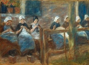 Ragazze che cuciono a Huizen da Max Liebermann