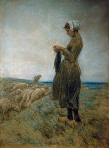 Ragazza pastorella olandese (Pastorella che fa la maglia) da Max Liebermann