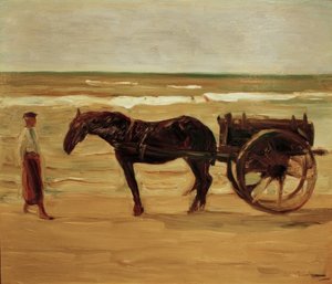 Carro del bagnino sulla spiaggia da Max Liebermann