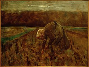 Raccoglitrice di patate da Max Liebermann